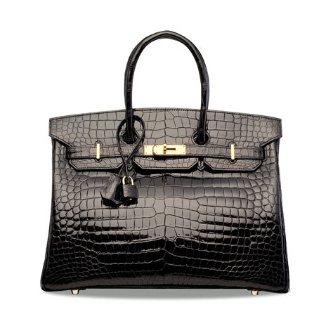 Hermès Black Shiny Porosus Crocodile Birkin 35 Gold Hardware, 